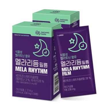 대상웰라이프 식물성 멜라토닌 함유 멜라리듬 필름 (238mgx30매), 2박스