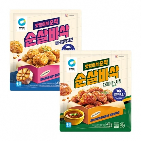 [타임특가]청정원  순살바삭버터갈릭치킨 300g+자메이카스타일치킨 300g