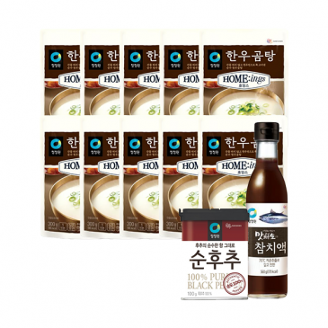 [떡국Kit]한우곰탕 300gx10개+맛선생 참치액 560g+순후추 100g