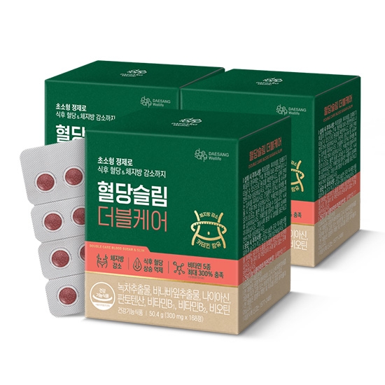 [7일특가]웰라이프 혈당슬림 더블케어 (300mg&times;168정) 60일분 3통
