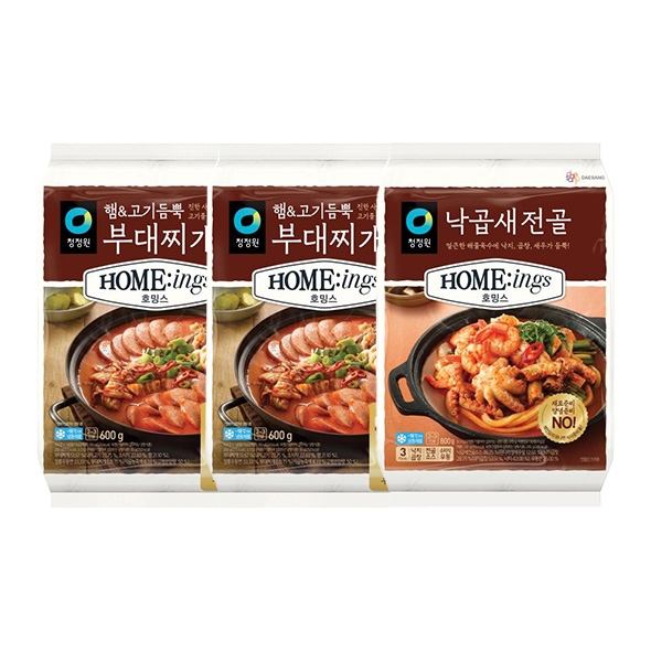(주말특가)호밍스 낙곱새전골 800g+햄&고기듬뿍부대찌개 600gx2개/6,000P 추가적립