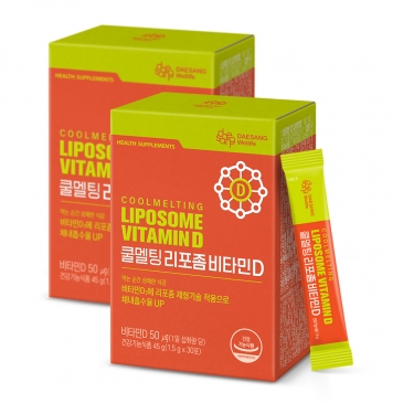 [7일특가]대상웰라이프 쿨멜팅 리포좀 비타민D (1.5gx30포) /30일분, 2박스