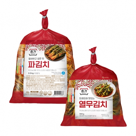 (주말특가)종가 파김치 2.5kg+종가 오래오래 맛있는 열무김치 900g