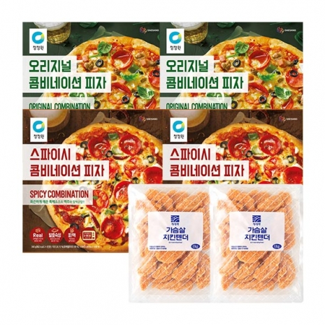 (주말특가)청정원 치킨 피자 SET(치킨 2개/피자 2개씩)/3,000P 추가적립