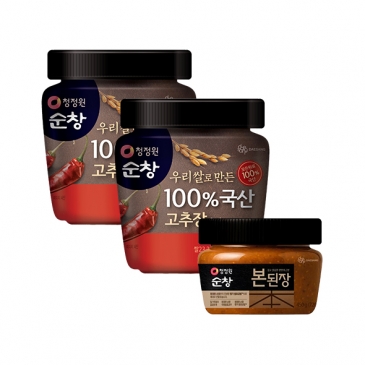청정원 순창 100% 국산고추장 1kg(PET)x2개 + 청정원 순창 본된장 450g