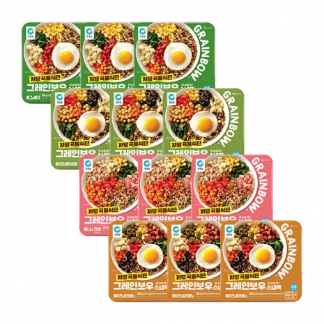 (주말특가)청정원 그레인보우 도시락 4종 각 3개 총 12개 /4,000P 추가적립