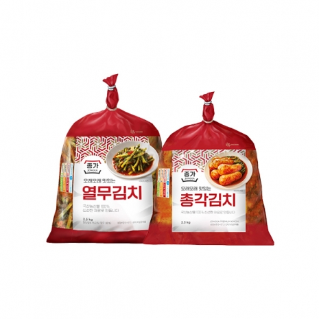 [타임특가]종가 오래오래 맛있는 열무김치 2.5kg+총각 2.3kg