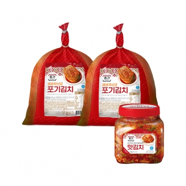 (기획)종가 생생유산균 포기김치 3.2kgx2개+맛김치 1.2kg(PET)