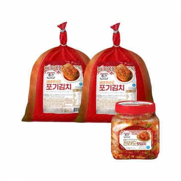 (기획)종가 생생유산균 포기김치 3.2kgx2개+전라도 맛김치 1.2kg(PET)