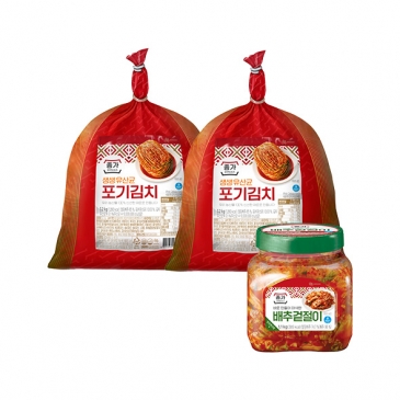(기획)종가 생생유산균 포기김치 3.2kgx2개+배추겉절이 1.1kg(PET)