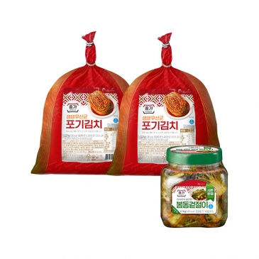 (기획)종가 생생유산균 포기김치 3.2kgx2개+봄동겉절이 1.1kg(PET)