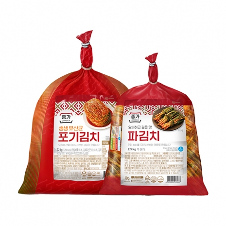 [타임특가] 종가 생생유산균 포기김치 3.2kg+ 종가 파김치 2.5kg