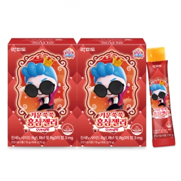 락피도 프린세스 캐치!티니핑 시즌6 기운쑥쑥 홍삼젤리 (15gx18포), 2박스