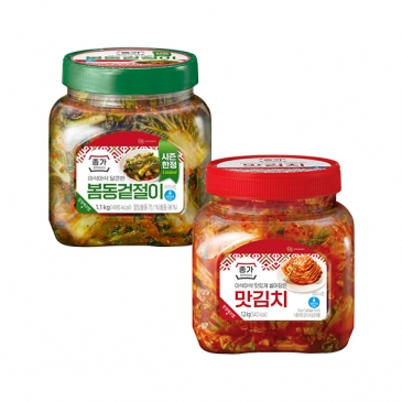 종가 봄동 겉절이 김치 1.1kg+썰어담은 맛김치 1.2kg
