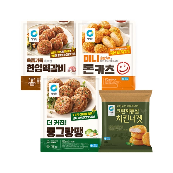 아이 한입반찬 BEST 4종 4팩세트 (돈카츠+너겟+떡갈비+동그랑땡)