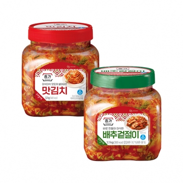 종가 배추겉절이 1.1kg(PET)+종가 썰어담은 맛김치 1.2kg(PET)