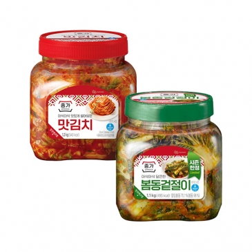 종가 봄동겉절이 1.1kg(PET)+종가 썰어담은 맛김치 1.2kg(PET)