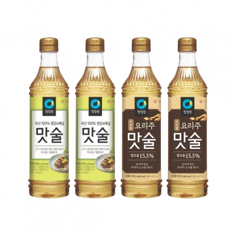 [타임특가]청정원 생강매실맛술 830mlx2개+우리쌀요리주맛술 830mlx2개