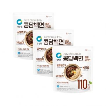 청정원 콩담백면 매콤짜장면 375g x3개