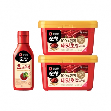 [타임특가]청정원 순창 현미 찰고추장 1kg x2개 + 순창 초고추장 300g