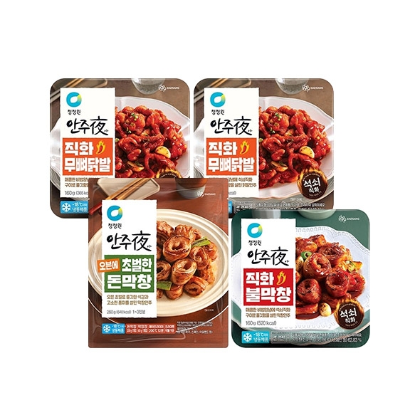 청정원 안주야 야식순삭트리오(무뼈닭발 2봉+불막창1봉+돈막창1봉)