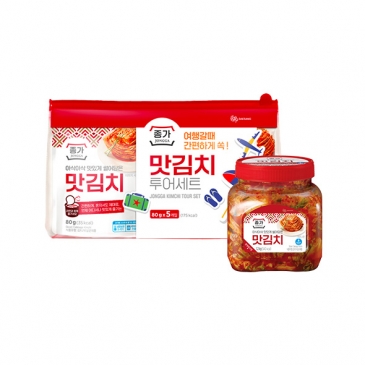 종가 썰어담은 맛김치 1.2kg(PET) + 종가 볶음김치 투어세트(80gx5개)