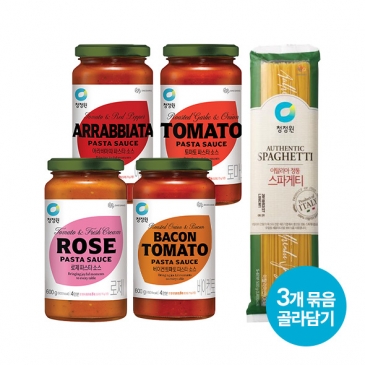 [골라담기] 청정원 스파게티소스 4종 (총3개) + 면500g