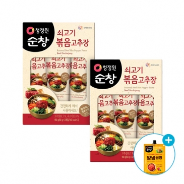 청정원 쇠고기 볶음고추장 (60gx3개입)x2개 + (증정) 청정원 양념쌈장 190g