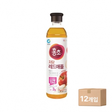 [박스] 청정원 홍초 저당 레드애플 900ml x 12개