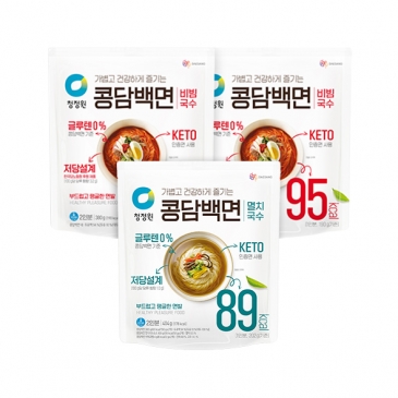 [타임특가][청정원] 콩담백면 비빔 380g(2인) x2개 + 콩담백면 멸치국수 404g(2인)