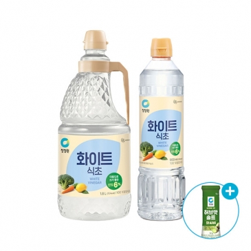 [신제품]청정원 화이트식초 1.8L +화이트식초 900ml+(증정)허브맛솔트 와사비 52g