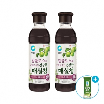 [여름김장]청정원 알룰로스 매실청 650g x 2개+(증정)허브맛솔트 와사비 52g