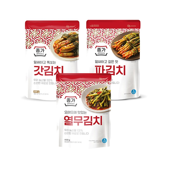 종가 갓김치 500g+파김치 500g+열무김치 400g