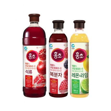 (주말특가)청정원 홍초 석류1.5L+복분자900ml+레몬&라임900ml