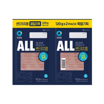 [신제품]청정원 ALL 샌드위치햄 120g*2
