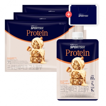 (쇼핑백포함) 뉴케어 스포식스 프로틴 쉐이크 고소율무맛 (45g&times;7개입), 3박스