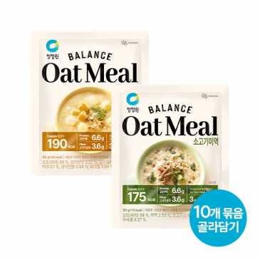 [신제품] 청정원 밸런스오트밀 50g 2종 10팩 (소고기미역/감자크림)&nbsp;