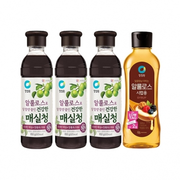 [타임특가]청정원 알룰로스 매실청 650g x3개 + 시럽용 500g x1개