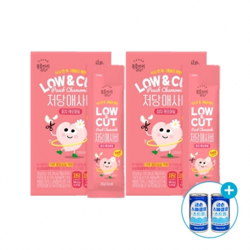 복음자리 LOW&CUT 저당 애사비 피치캐모마일 20g/스틱(10개입)X2개+(증정)금손탄산수190mlx2개