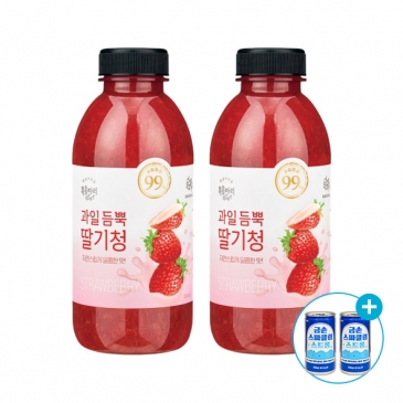 복음자리 과일듬뿍 딸기청580g(냉장)x2개+(증정)금손탄산수190mlx2개