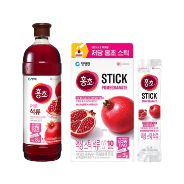 [골라담기] 청정원 홍초 저당 1.5L +홍초 저당 스틱 400ml