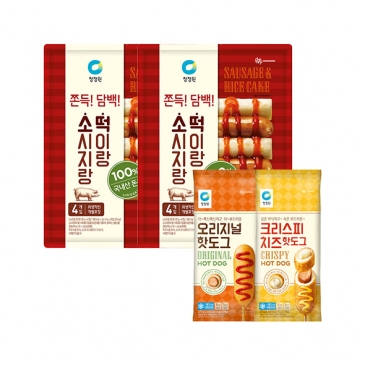 청정원 소시지랑떡이랑 440gx2개 + 핫도그 375gx2개(오리지널+크리스피치즈)