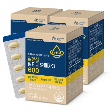 대상웰라이프 장용성 알티지 오메가3 600 (440mgx60캡슐), 3박스