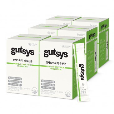 (리뉴얼) Gutsys&nbsp;것시스&nbsp;이지 픽 유산균 (2gx30포), 6박스