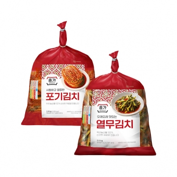 종가 시원깔끔 포기김치 2.8kg+열무김치 2.5kg
