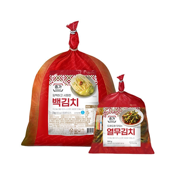 [타임특가]종가 백김치 3kg+열무김치 900g
