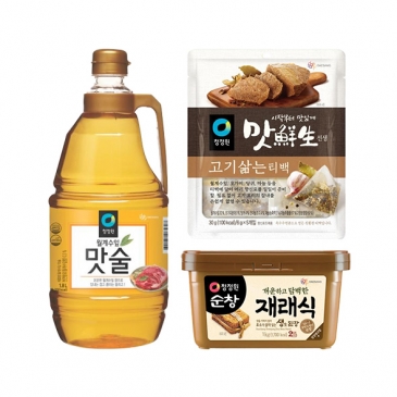 [여름김장]청정원 월계수잎 맛술 1.8L+ 재래식 생된장 1kg+고기삶는 티백 30g