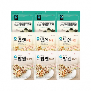 [타임특가]한끼뚝딱 3종 9팩 (맛있는밥 쇠고기3팩+해물3팩+파래돌김자반3팩)