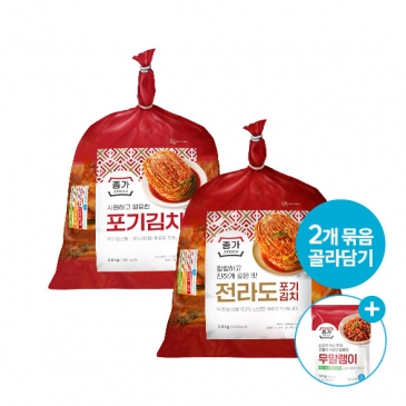 종가 포기김치 2.8kg x 2개+(증정)무말랭이 120g (전라도/깔끔시원 택1)