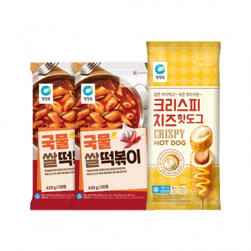 [릴레이특가]떡도그 분식세트 (국물떡볶이2인분*2봉+치즈핫도그5입)
